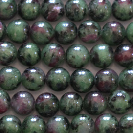 Rubyzoisite 8 mm perle ronde qualité AA+ Tanzanie