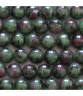 Rubyzoisite 8 mm perle ronde qualité AA+ Tanzanie