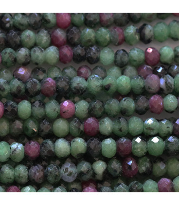 BeauMonde Bijoux - Rubyzoisite 2.5x4 mm rondelle facettée A Tanzanie