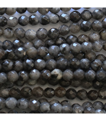 Black labradorite 4 mm faceted - BeauMonde Bijoux