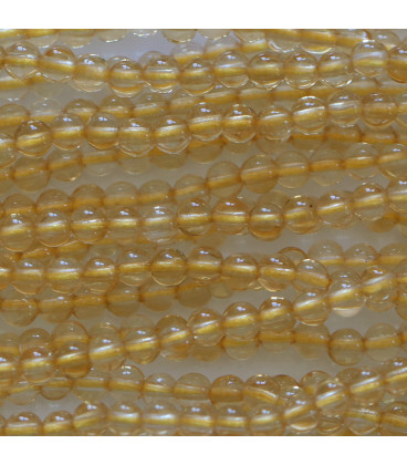 BeauMonde Bijoux - Citrine 3/3.4 mm environ perle ronde A+ Brésil