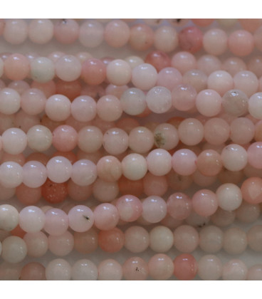 BeauMonde Bijoux - Opale rose 3 mm perle ronde A Pérou