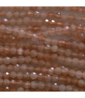 Sun stone 3 mm round faceted pearl
