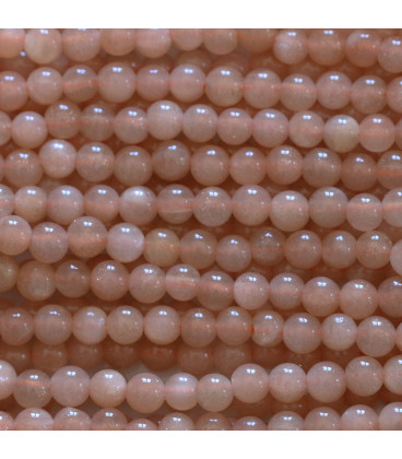 BeauMonde Bijoux - Pierre du soleil 4/4.5 mm environ perle ronde A+ Inde
