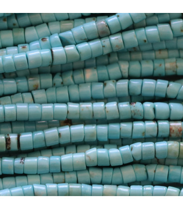 Howlite 2x3 mm turquoise heishi washer - BeauMonde Bijoux