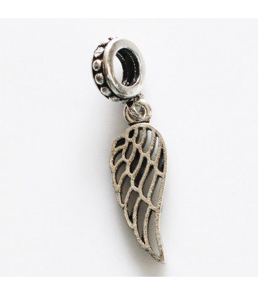 Angel Wing 16x7mm + ring 7mm old silver - BeauMonde Bijoux