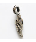 Angel Wing 16x7mm + ring 7mm old silver - BeauMonde Bijoux