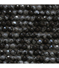 Snow obsidian 3 mm faceted round bead - BeauMonde Bijoux