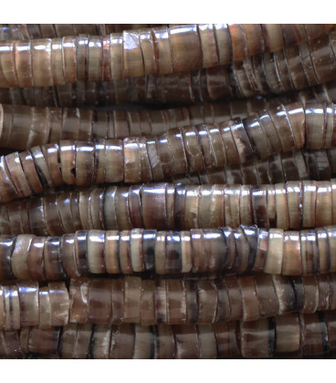 Brown heishi shell 4/5 mm - BeauMonde Bijoux