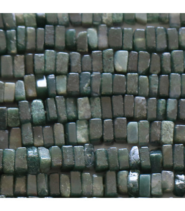 Moss agate 4x4 mm square flat stacked - BeauMonde Bijoux