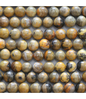 BeauMonde Bijoux - Jaspe Bumble Bee 6 mm environ naturel perle ronde Indonésie