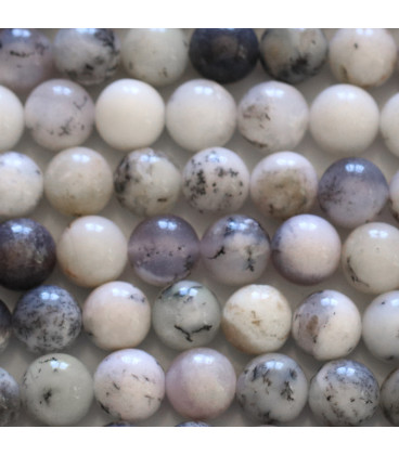 Dentritic agate 8 mm natural round bead Tanzania - BeauMonde Bijoux