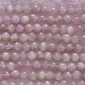 BeauMonde Bijoux - Kunzite 4/4.4 mm environ perle ronde A+ Tanzanie