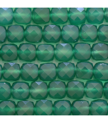 Green agate faceted square 8x8 mm - BeauMonde Bijoux