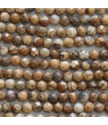 BeauMonde Bijoux - Jaspe paysage 4/4.3 mm environ perle ronde facettée A Madagascar