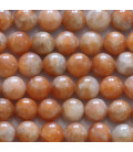 Orange calcite 8 mm round bead Brazil - BeauMonde Bijoux