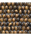 Oeil de tigre 6 mm environ perle ronde AA Afrique du Sud