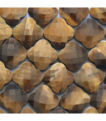 Tiger eye 13 mm faceted cross - BeauMonde Bijoux