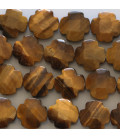 Tiger eye 10 mm faceted flower 4 petals - BeauMonde Bijoux