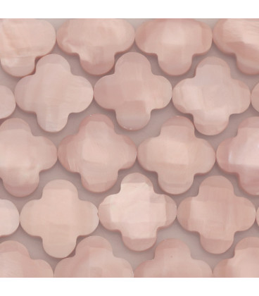 Clover 14 mm pink mother-of-pearl faceted - BeauMonde Bijoux