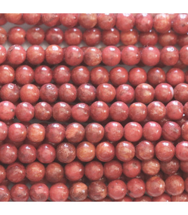 BeauMonde Bijoux - Corail gorgone 4 mm perle ronde traité teinté (corail éponge) Pacifique