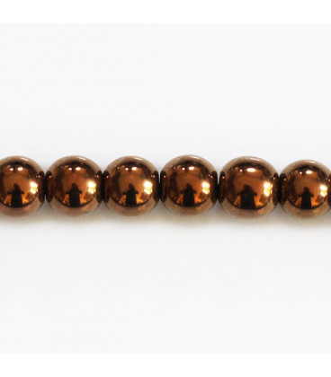 Hématite 8 mm perle ronde trou de 2 mm environ - BeauMonde Bijoux