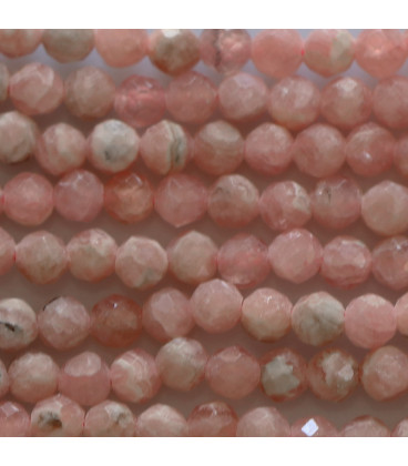 BeauMonde Bijoux - Rhodocrosite 3 mm perle ronde facettée A Argentine