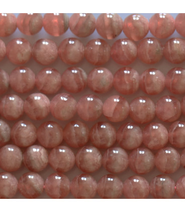Rhodocrosite 6 mm round pearl quality A - BeauMonde Bijoux
