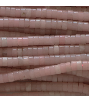 Pink opal 2x4 mm heishi washer - BeauMonde Bijoux