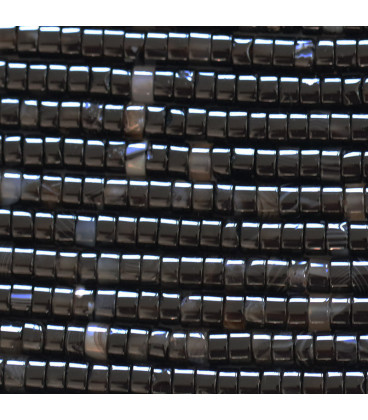Mixed black agate 2x4 mm heishi washer - BeauMonde Bijoux