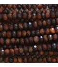 Oeil de taureau (rouge) 2x3 mm environ rondelle facetté A Afrique