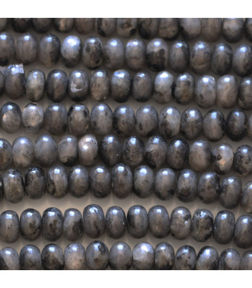 BeauMonde Bijoux - Labradorite noire 4x6mm environ rondelle arrondie A (larvikite) A Afrique