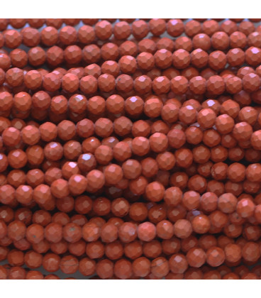 BeauMonde Bijoux - Jaspe rouge 3 mm environ perle ronde facettée A Vénézuela