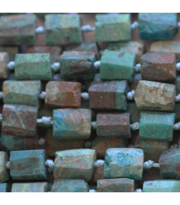 BeauMonde Bijoux - Chrysocolle 8x11 mm rectangle irrégulier ton bleu mat Pérou