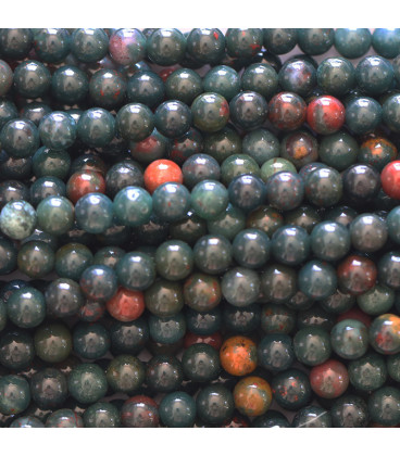 Jasper blood stone 4 mm round bead (blood / heliotrope) India - BeauMonde Bijoux