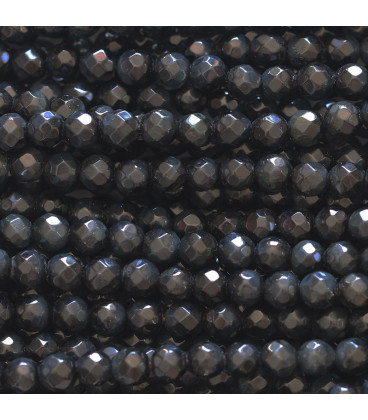 Falcon's eye 4 mm round faceted bead - BeauMonde Bijoux