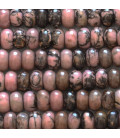 Black veined rhodonite 5x8mm rounded washer - BeauMonde Bijoux