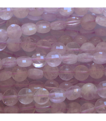 Amethyst light 6 mm faceted medallion Madagascar - BeauMonde Bijoux