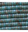 Jaspe impression 3x6mm rondelle heishi teinté A turquoise Chine