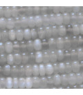BeauMonde Bijoux - Pierre de lune blanche 4x6mm rondelle arrondie A Sri Lanka