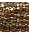 Hematite 4 mm flat rounded square dark golden