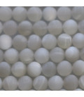 Moonstone 8 mm matt white round bead