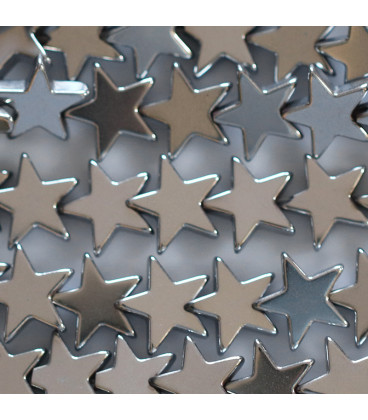 Hematite 9.6/10 mm silver flat star - BeauMonde Bijoux