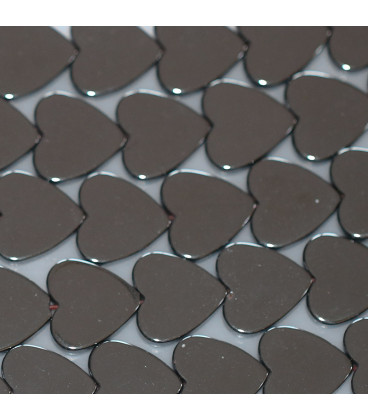 Hematite 10 mm flat heart - BeauMonde Bijoux