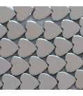 Hematite 10 mm silver flat heart
