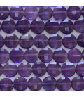 Amethyst 6 mm faceted medallion - BeauMonde Bijoux