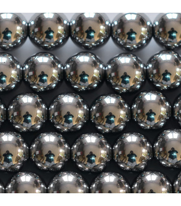 Hematite 10 mm round silver bead hole diameter 2 mm - BeauMonde Bijoux