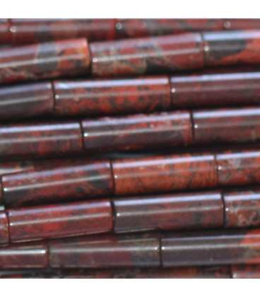 BeauMonde Bijoux - Jaspe Poppy 4x13 mm environ tube arrondi Australie