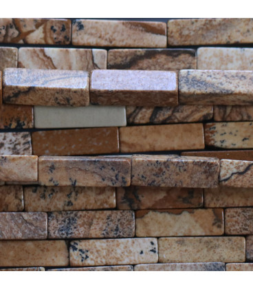 Jasper landscape 4x13 mm rectangle - BeauMonde Bijoux