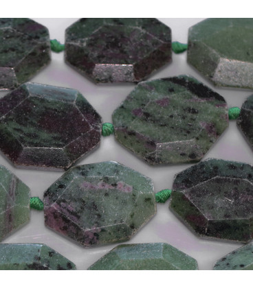 Ruby about 40x30 mm hexagonal faceted - BeauMonde Bijoux